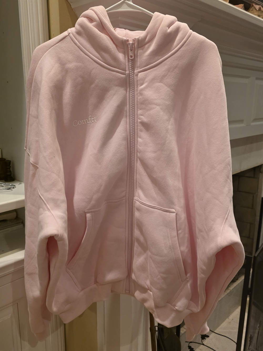 Comfrt Light Pink Zip-Up Hoodie - Comfrt